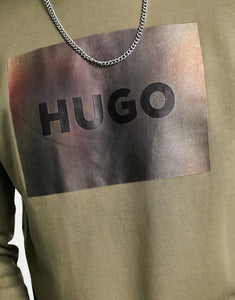 HUGO Duragol blurred box logo sweatshirt green