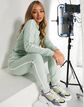 Load image into Gallery viewer, Tracksuit in organic cotgon in sage green