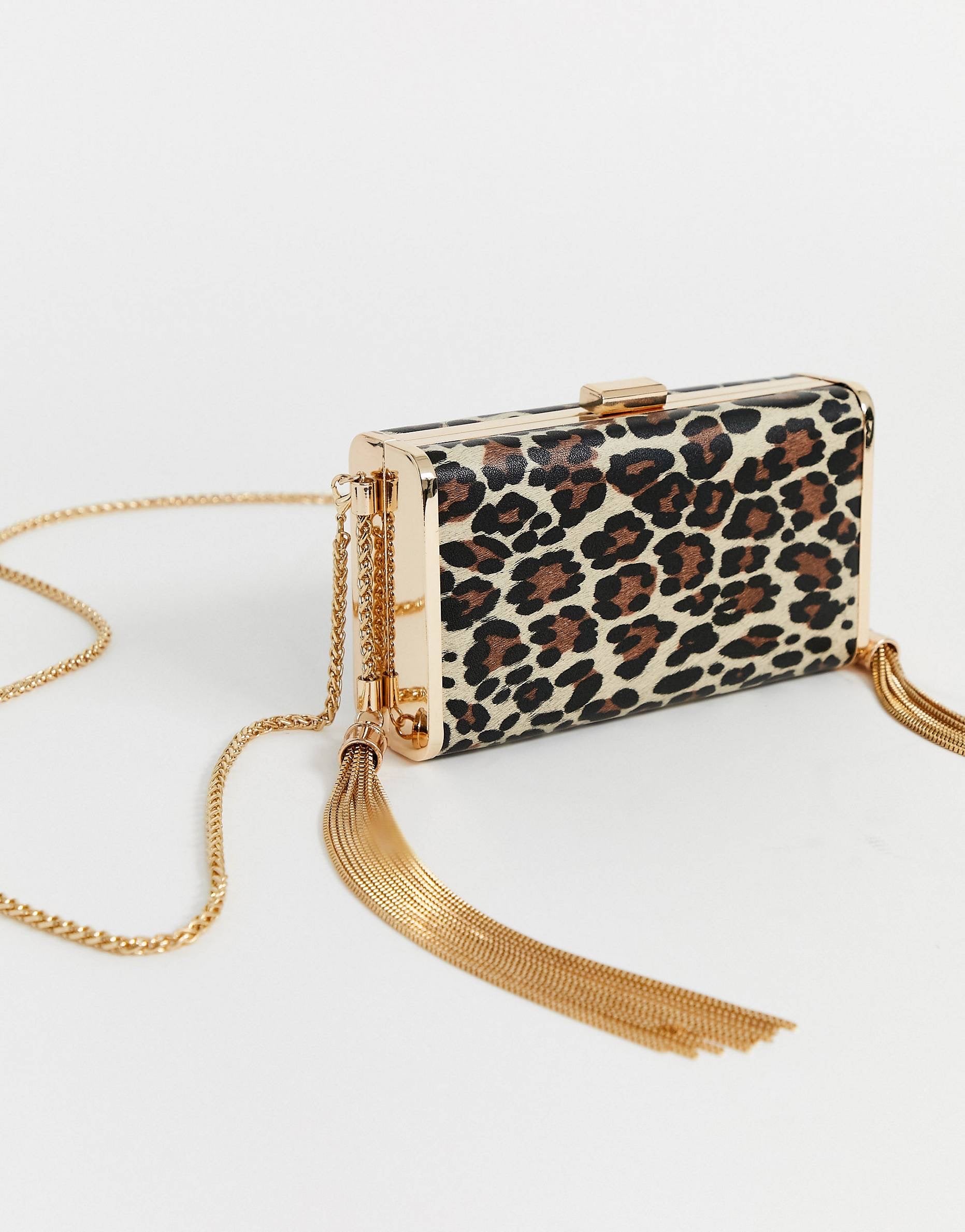 Çantë leopard box clutch