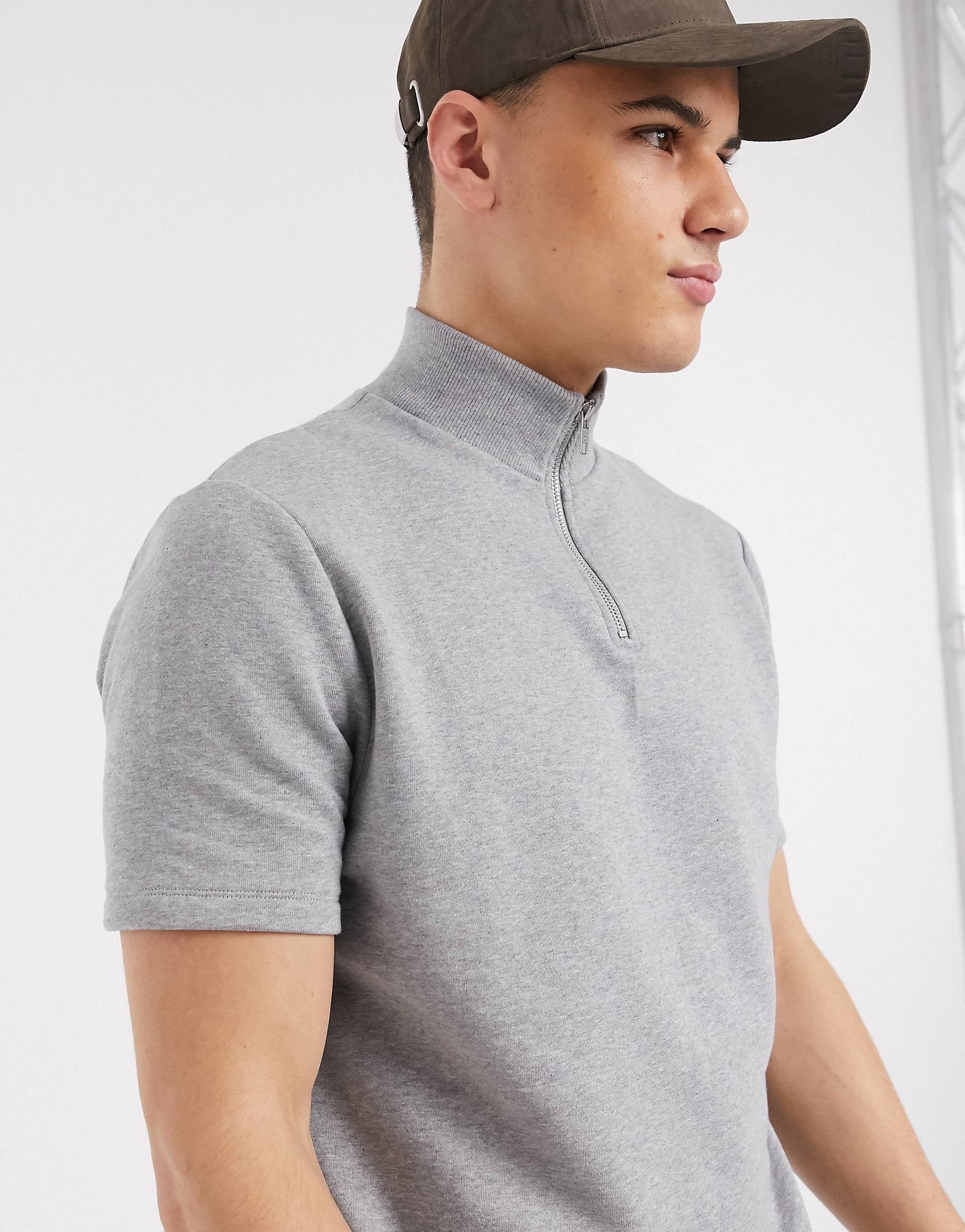 Maic Half zip - Grey marl