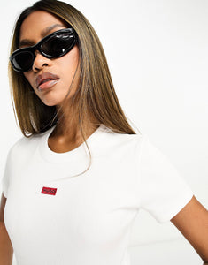 HUGO Deluisa cropped t-shirt white