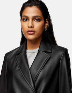 Topshop faux leather black