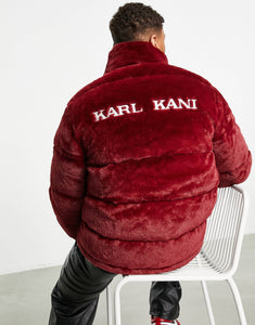 Karl Kani puffer jacket burgundy