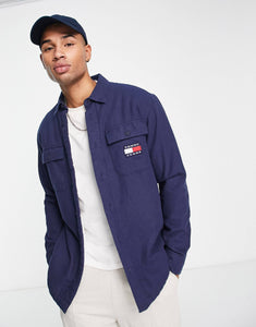 Tommy Jeans sherpa lined overshirt navy