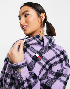 Tommy Jeans shacket lilac plaid