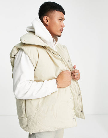 Puffer gilet oversized ecru