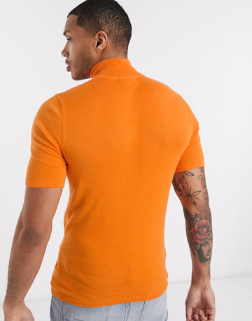 Maic knitted half zip - Orange