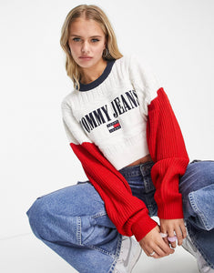 Tommy Jeans crop archive sweater multi