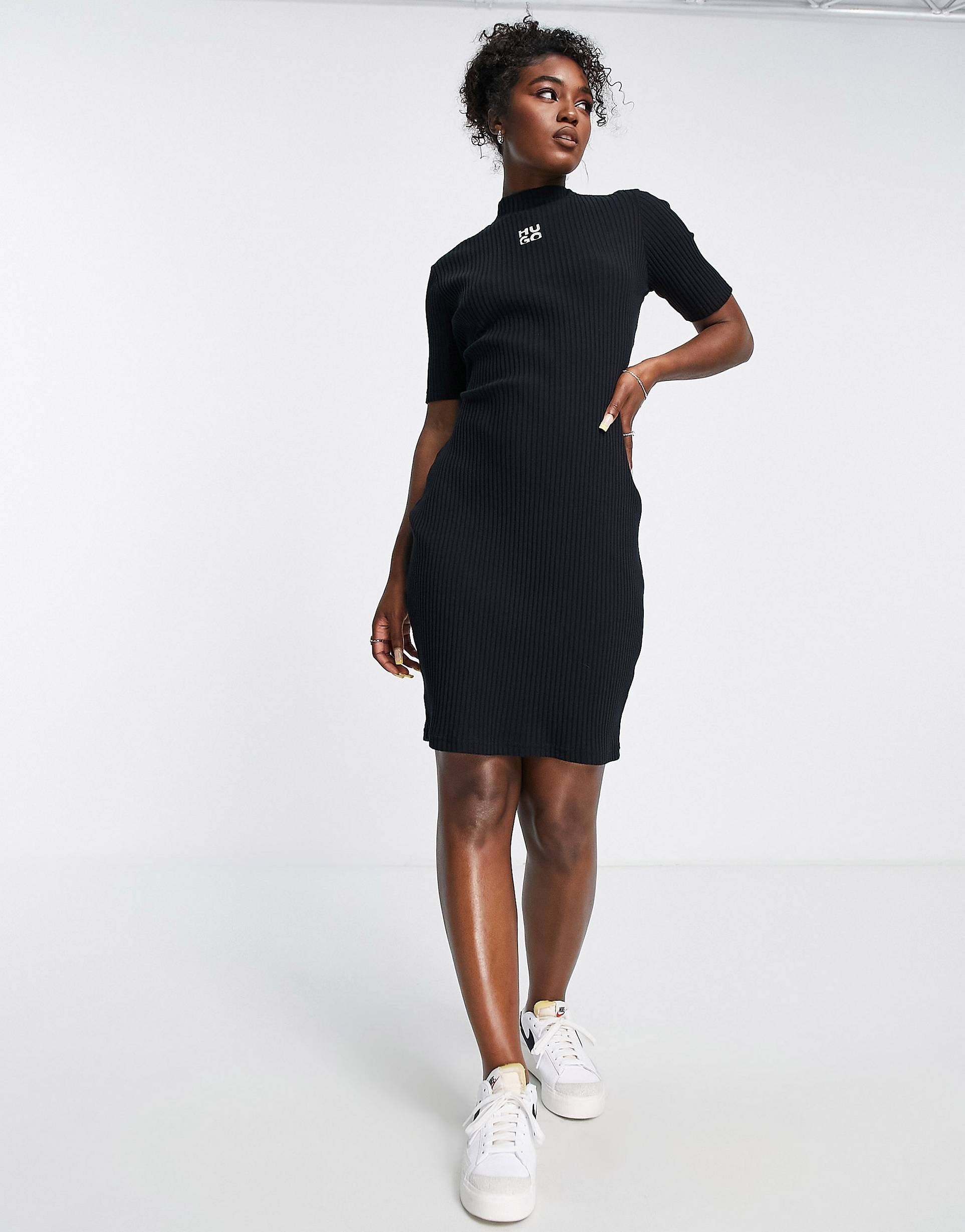 HUGO bodycon dress black