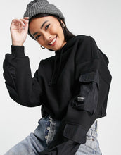Load image into Gallery viewer, Dr Denim utility hoodie black