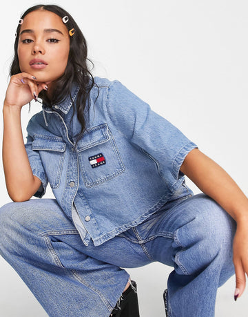 Tommy Jeans denim shirt wash blue