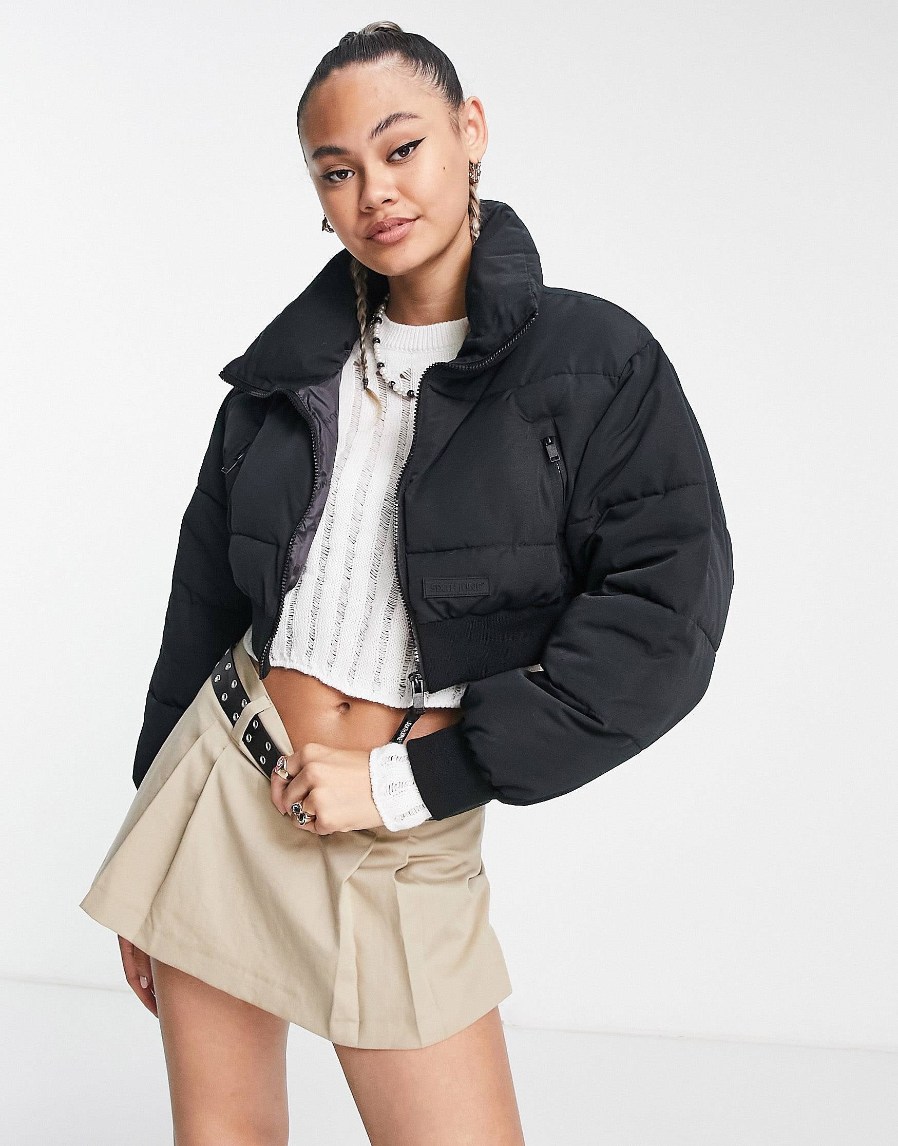 Sixth June oversized cropped puffer jacket