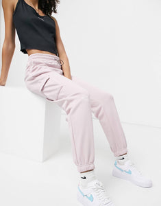 Nike Swoosh fleece joggers light pink