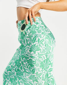 Paisley midi bias skirt