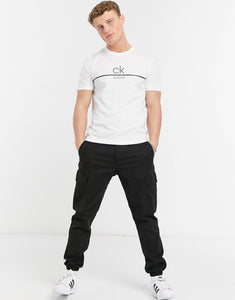 Calvin Klein central line logo white