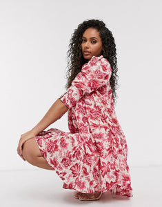 Fustan Boohoo - Red Floral