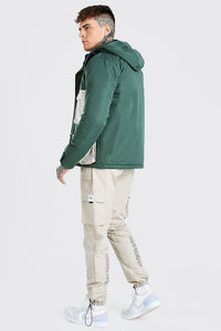 Multi Pocket Tech Colour Block Parka