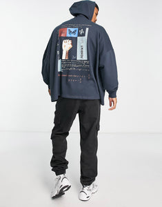 DESIGN super oversized hoodie navy