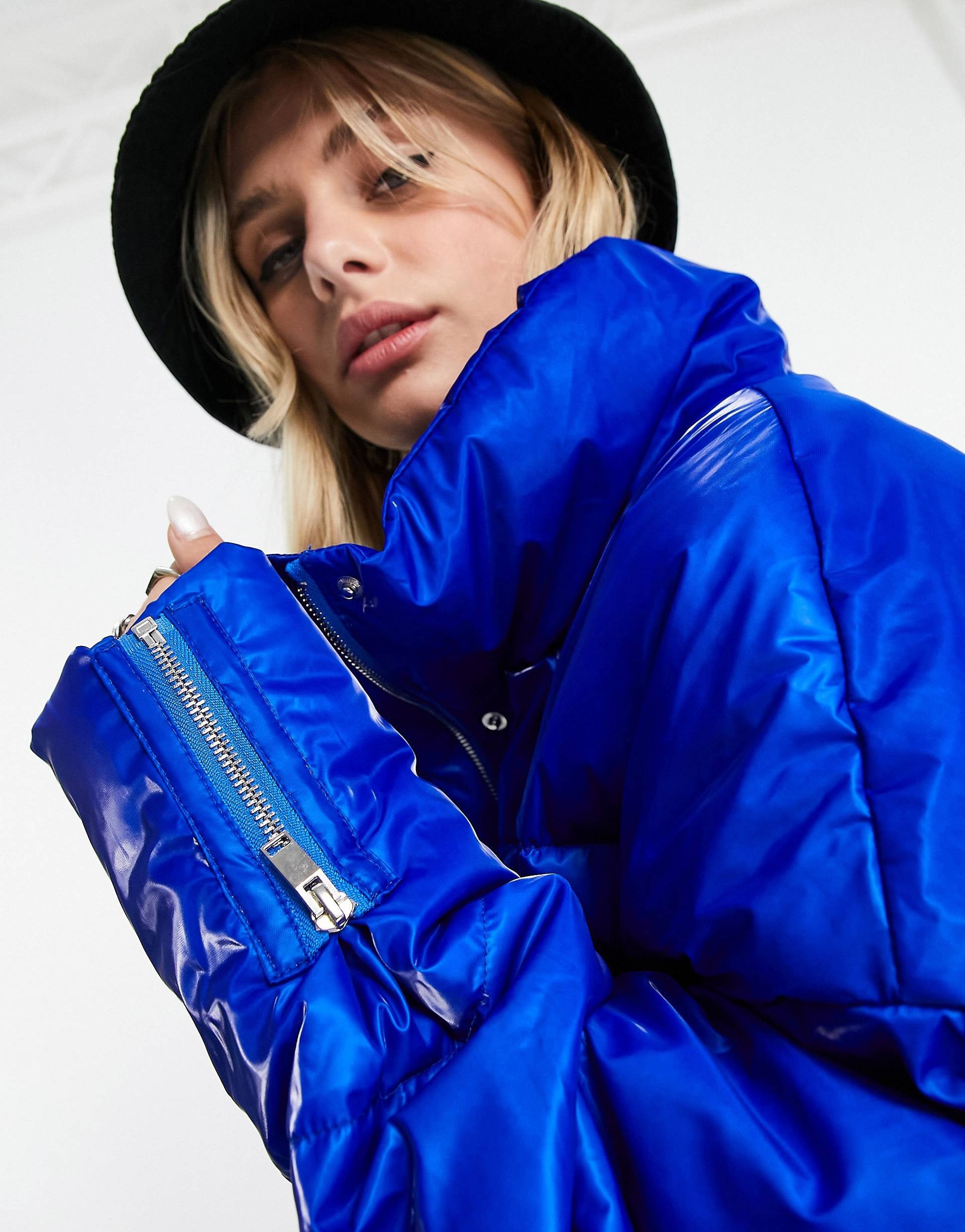 Sixth June oversized puffer jacket iridescent blue