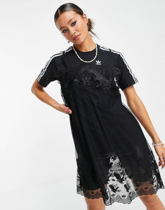 adidas Originals laxe slip dress overlay black