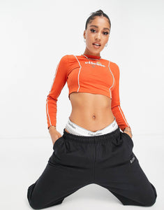 ellesse crop burnt orange