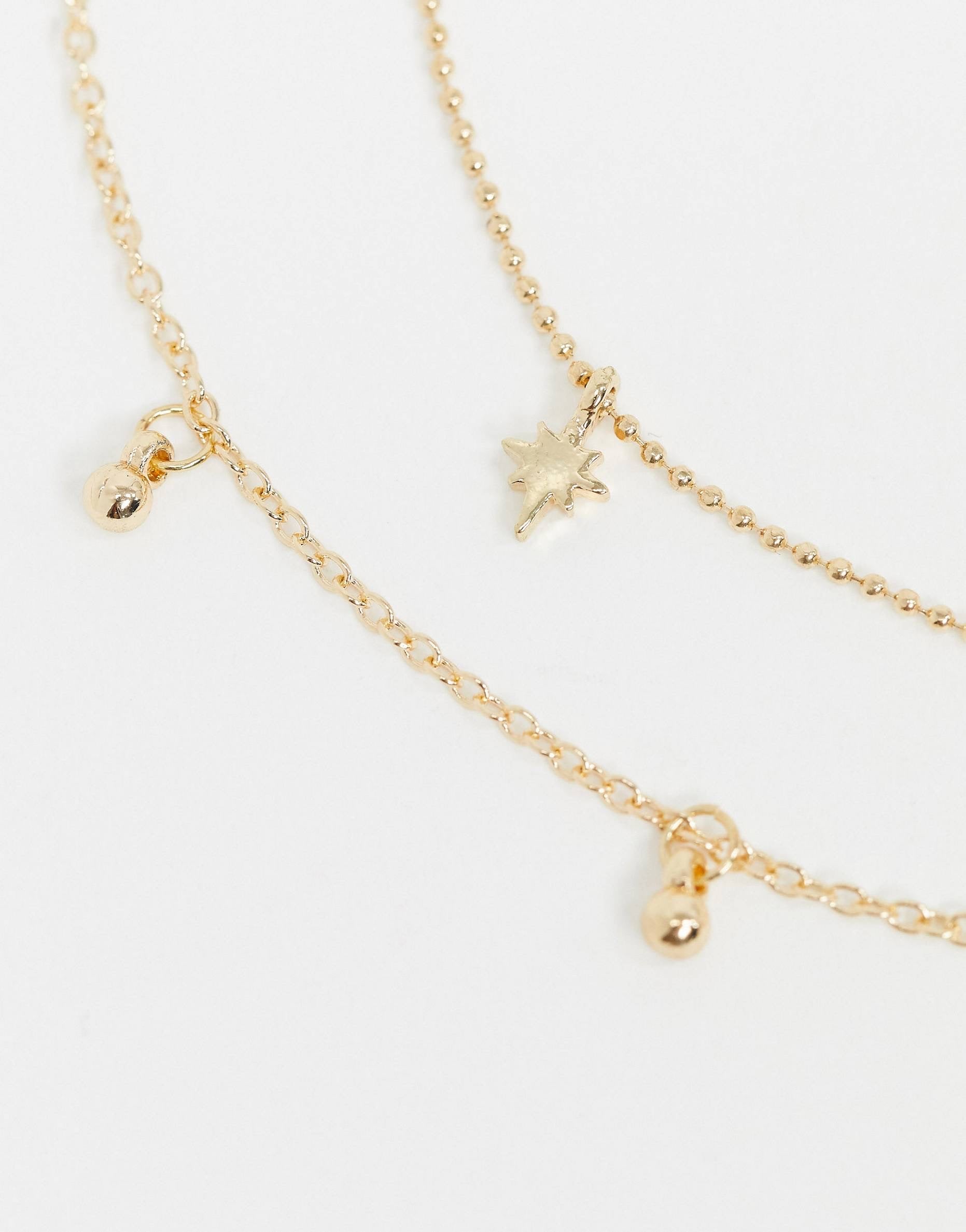 Saint Lola gold plated star Double - Necklace