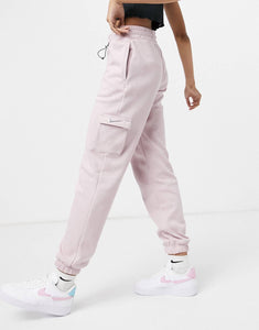 Nike Swoosh fleece joggers light pink