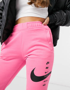 Nike swoosh oversized joggers in pink