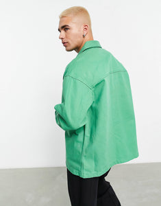 Tommy Jeans co-ord flag logo cotton jacket green