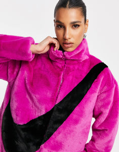 Nike faux fur oversized jacket purple