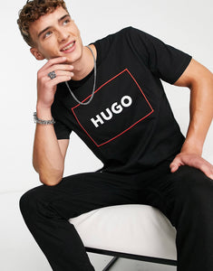 HUGO Dumex box outline logo t-shirt black