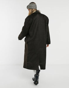 Brushed dad maxi coat