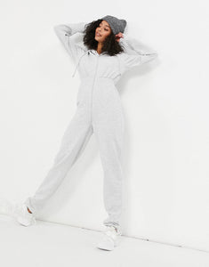 Jumpsuit oversized in Grey marl