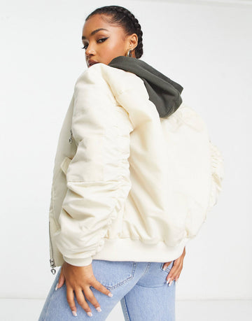 Miss Selfridge bomber jacket stone