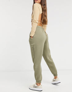 Hourglass oversized joggers - in pale khaki