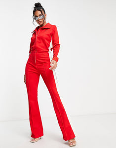 adidas Originals 'ski chic' jumpsuit red