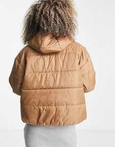 Nike classic padded jacket hood brown orange