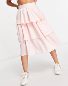 Puma Queen frill tiered skirt pastel pink