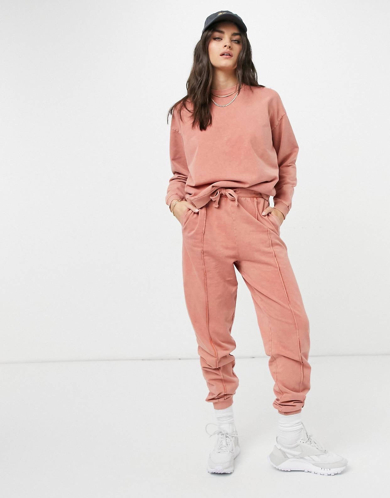 Tracksuit oversized acid wash terracotta