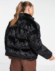 Napapijri Belay velvet puffer jacket black
