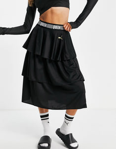 Puma Queen frill tiered skirt black