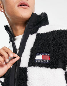 Tommy Jeans sherpa jacket  white/black