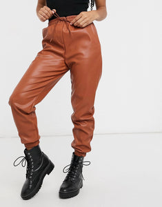 New Look leather look jogger