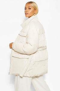 Teddy Faux Belted Puffer