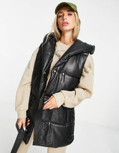 River Island faux leather gilet jacket