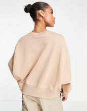 Load image into Gallery viewer, Nike mini swoosh extra oversized crop sweatshirt brown