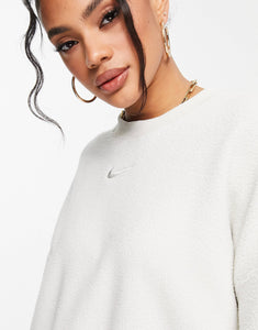 Nike plush crop crew sweat light bone