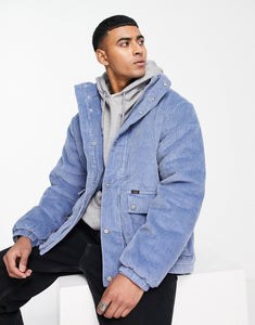 Lee cord puffer jacket light blue