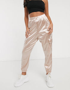 Petite satin Jogger