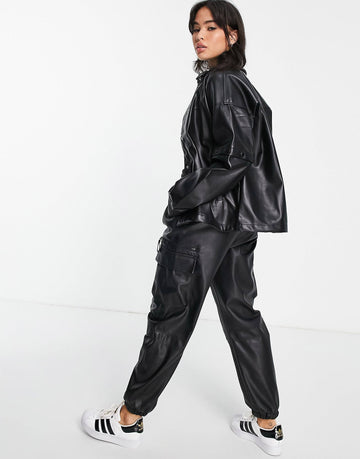 adidas Originals faux leather shirt